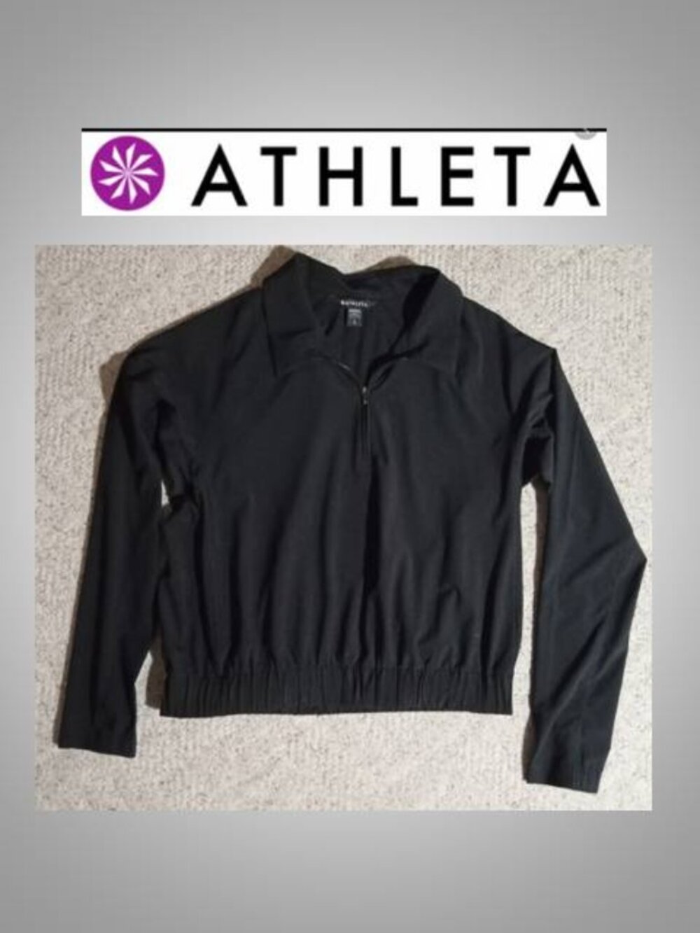Athleta women's quarter zip lightweight jacket coat size large